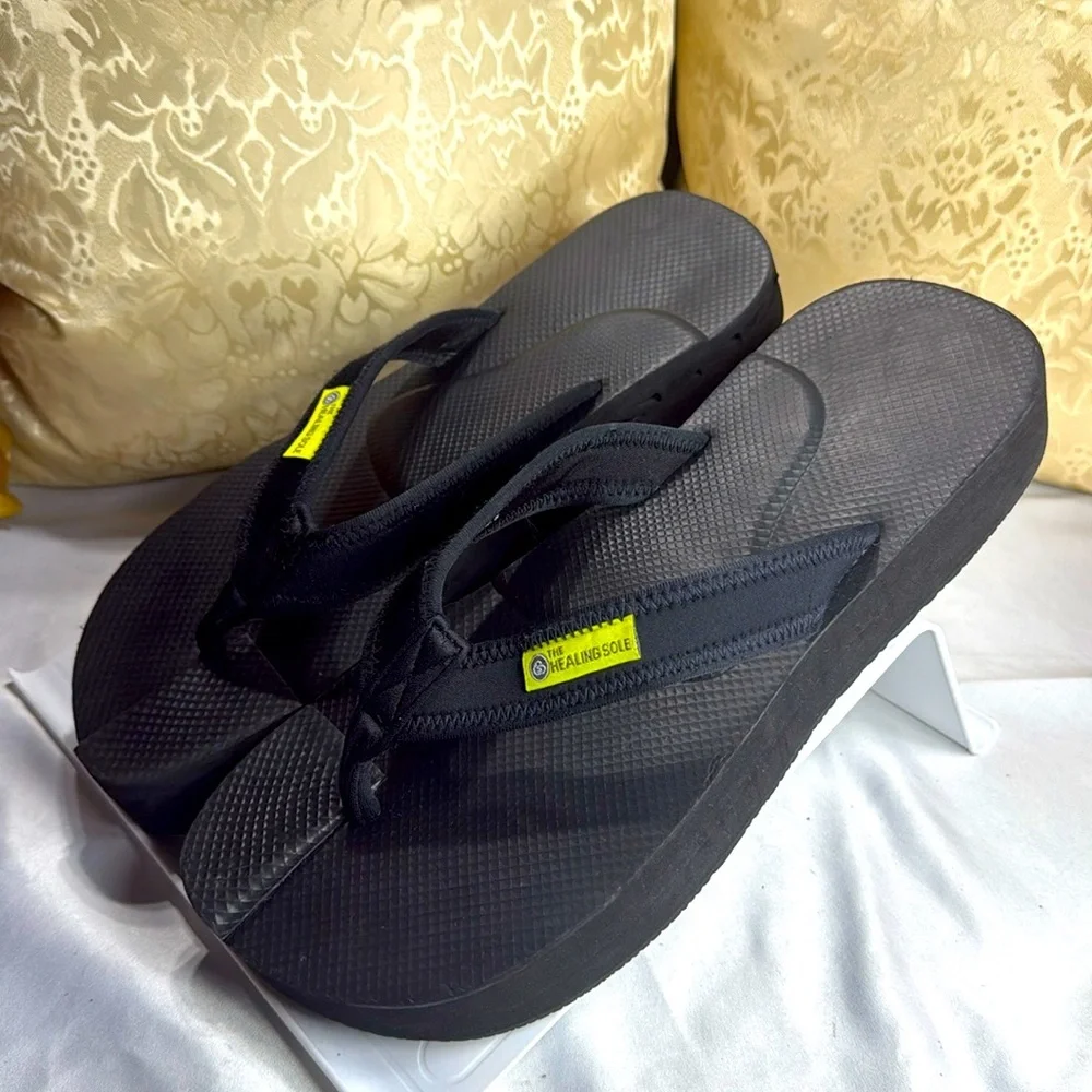 (S2)‎ The Healing Sole- Black For Plantar Fasciitis Men's Size 12.5 Flip Flops